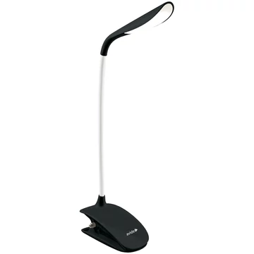 Asztali LED lámpa, csiptethető, 1,5W, 6400K, AVIDE, fekete