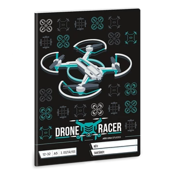 Füzet iskolai A5, 32lap, vonalas 12-32 3.osztályos Ars Una DRONE RACER (5131) 22 10db/csomag