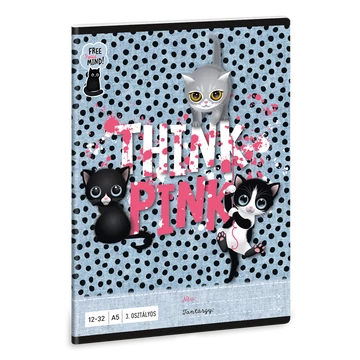 Füzet iskolai A5, 32lap, vonalas 12-32 3.osztályos Ars Una THINK-PINK (5285) 23  10db/csomag