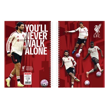 Füzet spirál A4, 70lapos, kockás 10 db/csomag Liverpool