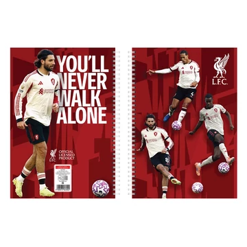 Füzet spirál A4, 70lapos, vonalas 10 db/csomag Liverpool