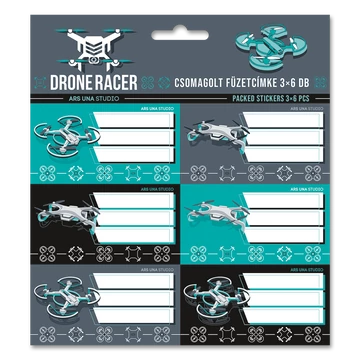 Füzetcímke (3*6 db) Ars Una DRONE RACER (5131) 22