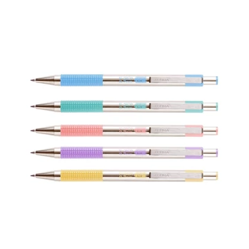 Golyóstoll 0,7mm, pasztell zöld test, Zebra F-301, írásszín kék
