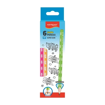Grafitceruza HB, háromszögletű 6 db/bliszter Keyroad Jumbo vegyes színek