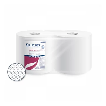Ipari törlő 1 rétegű átmérő: 28 cm hófehér 370 lap/tekercs 2 tekercs/karton Airtech Select 370 - 65 Gsm Lucart_851255