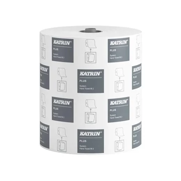 Kéztörlő 2 rétegű tekercses átmérő: 19 cm perforáció 6 tekercs/karton System Katrin_97449 fehér