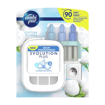 Légfrissítő elektromos kezdőcsomag 20 ml Ambi Pur 3 Volution Cotton Flower