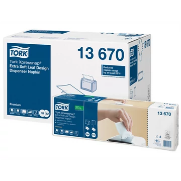 Szalvéta adagolóba 500 lap/csomag 8 csomag/karton fehér levélmintás Extra Soft Xpressnap® Tork_13670