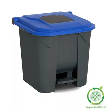 Szemeteskuka pedálos műanyag 30 literes antracit/kék UP225