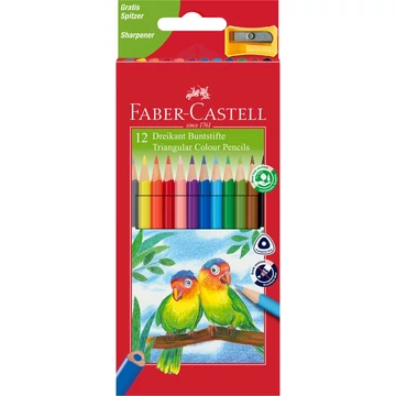 Színes ceruza készlet háromszögletű Junior papagáj Faber-Castell + 12klf. szín
