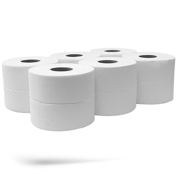 Toalettpapír 2 rétegű közületi átmérő: 19 cm 100 % cellulóz 100 m/tekercs 12 tekercs/csomag Bluering® hófehér