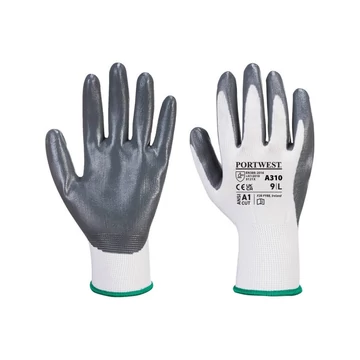 Védőkesztyű PU tenyérmártással nylon méret: XXL szín: szürke-fehér A310 Portwest