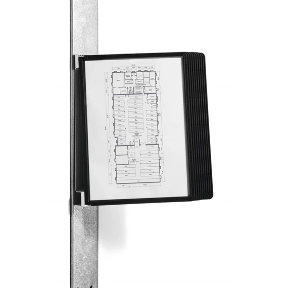 Bemutatótábla tartó, Durable Vario® Magnet Wall 10, fekete