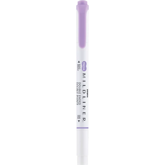 Ecsettol kétvégű Zebra Mildliner Cool & Refined, lila