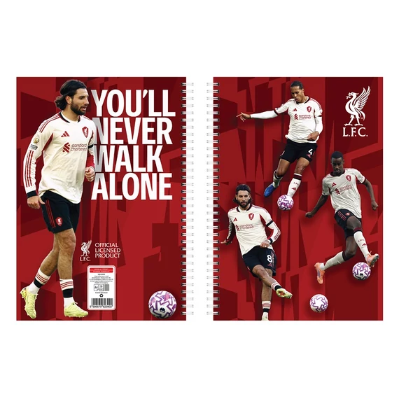 Füzet spirál A4, 70lapos, kockás 10 db/csomag Liverpool