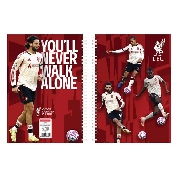 Füzet spirál A4, 70lapos, vonalas 10 db/csomag Liverpool