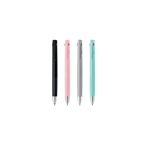 Golyóstoll 0,7 mm, háromszínű, Zebra  bLen 3C, szürke test  írásszín kék