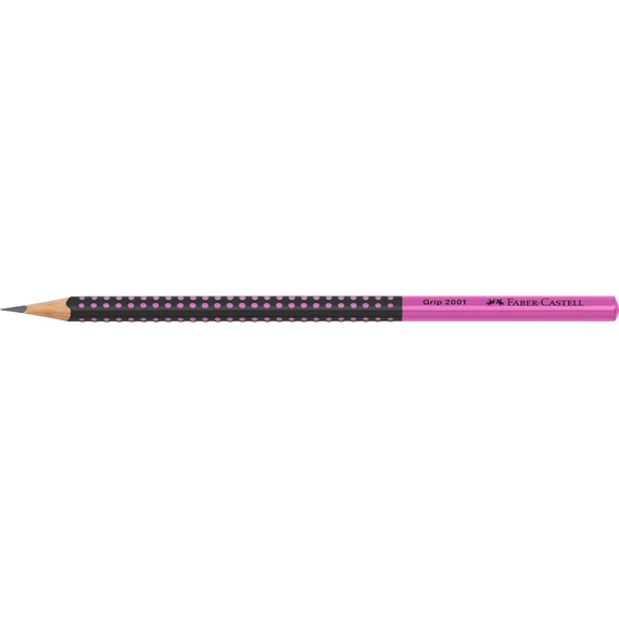 Grafitceruza HB,kéttónusú háromszögletű GRIP 2001 Faber-Castell fekete/rózsaszín test