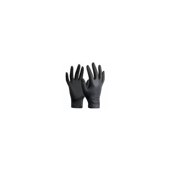 Gumikesztyű nitril púdermentes S 100 db/doboz GMT Super Gloves fekete