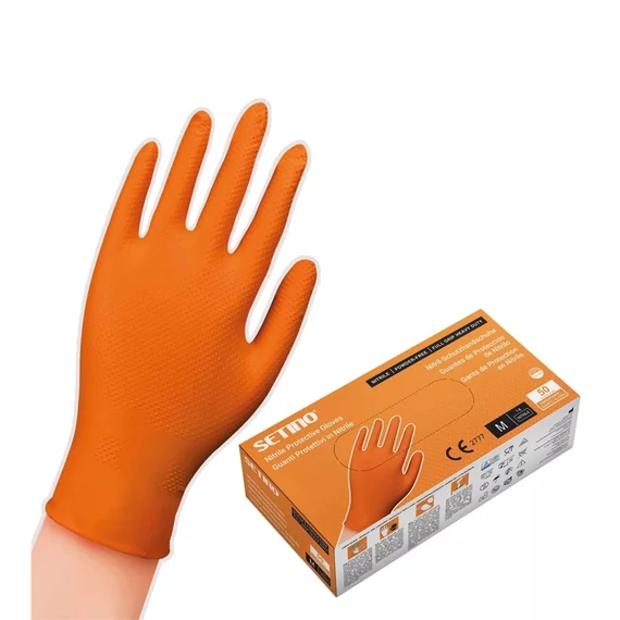 Gumikesztyű nitril púdermentes XL 50 db/doboz Setino