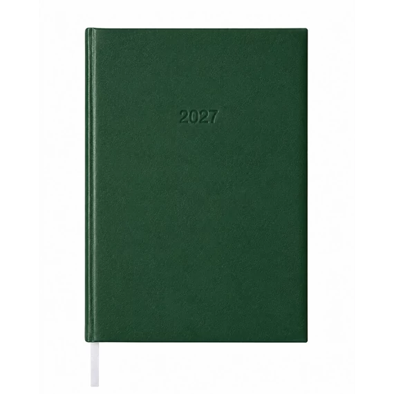Határidőnapló agenda Standard B/5, napi fehér lapokkal zöld Bluering® 2027.