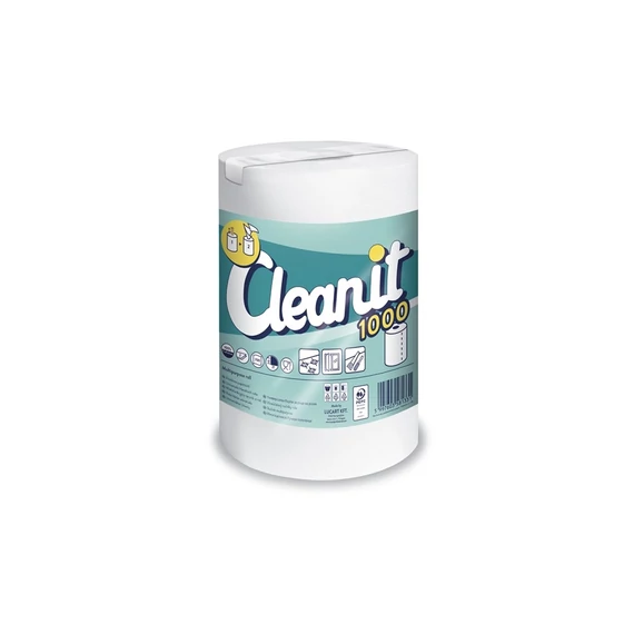 Háztartási papírtörlő kéztörlő 2 rétegű 700 lap/tekercs 6 tekercs/karton Cleanit XXL1000 Lucart_821723