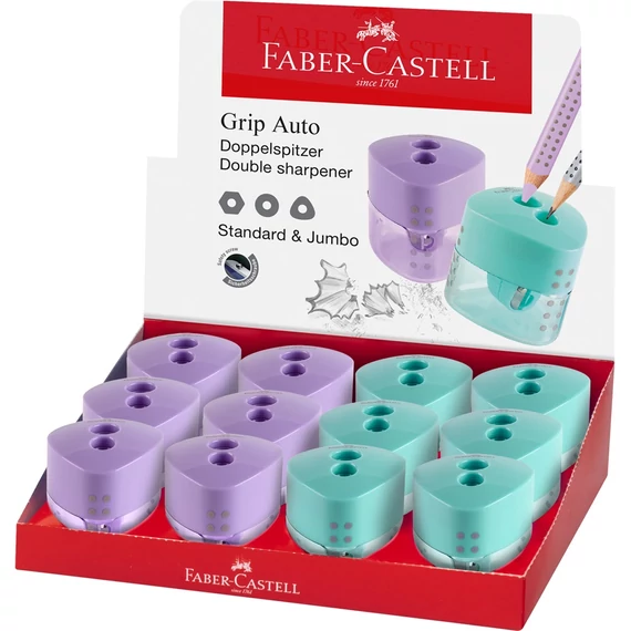 Hegyező dupla tartályos GRIP Jumbo vegyes pasztell Faber-Castell lila,zöld