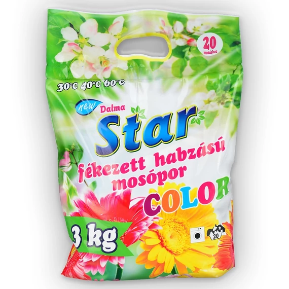Mosópor 3 kg (20 mosás) fehér és színes ruhákhoz Dalma Star