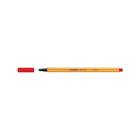 Rostirón, tűfilc 0,4mm, STABILO Point 88 piros