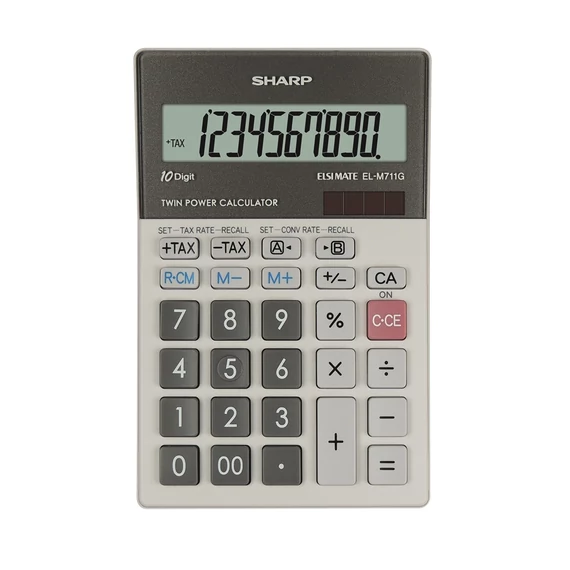 Számológép asztali 10 számjegyes Sharp ELM711PGGY fehér