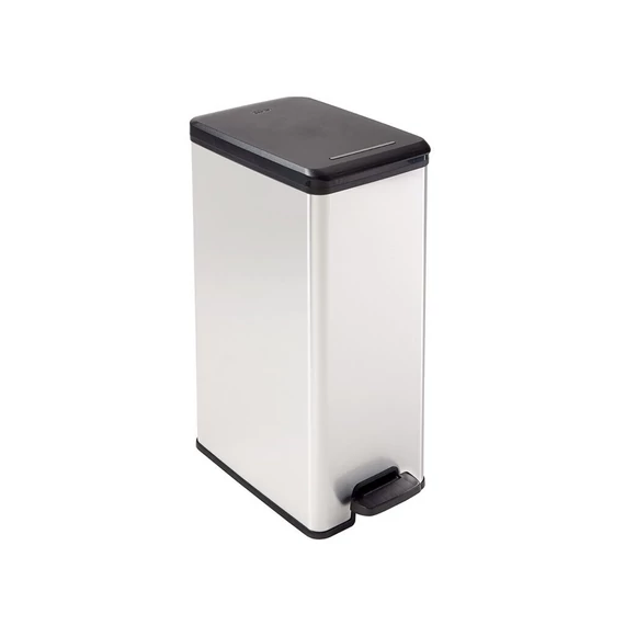 Szemetes kuka pedálos 40 literes "Slim Bin" Curver fekete/ezüst