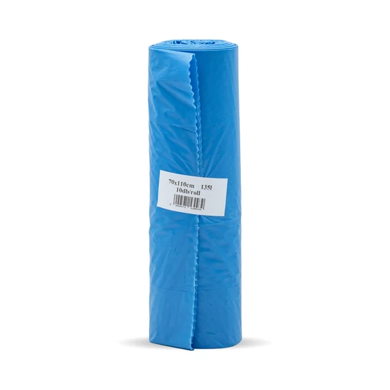 Szemeteszsák 135 liter 70 x 110 cm 25 mikron 10 db/tekercs kék