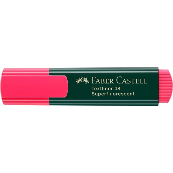 Szövegkiemelő 1-5mm vágott hegyű Faber-Castell 48 fluoreszkáló piros 