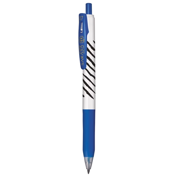 Zseléstoll 0,7 mm csíkos test, Zebra Sarasa Clip, kék