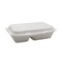 Kép 1/3 - Papírdoboz ételes 2 részes HP3, 23 x 15 x 8 cm komposztálható cukornád 125 db/csomag, natúr