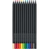 Kép 1/2 - Színes ceruza készlet háromszögletű BLACK EDITION Faber-Castell fekete test 12klf. szín