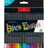 Kép 2/2 - Színes ceruza készlet háromszögletű BLACK EDITION Faber-Castell fekete test 24klf. szín