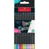 Kép 2/2 - Színes ceruza készlet háromszögletű BLACK EDITION Faber-Castell neon+pasztell fekete test 12klf. szín