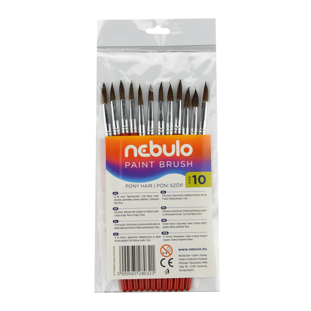 Ecset 10-es festett nyéllel 12 db/csomag, Nebulo