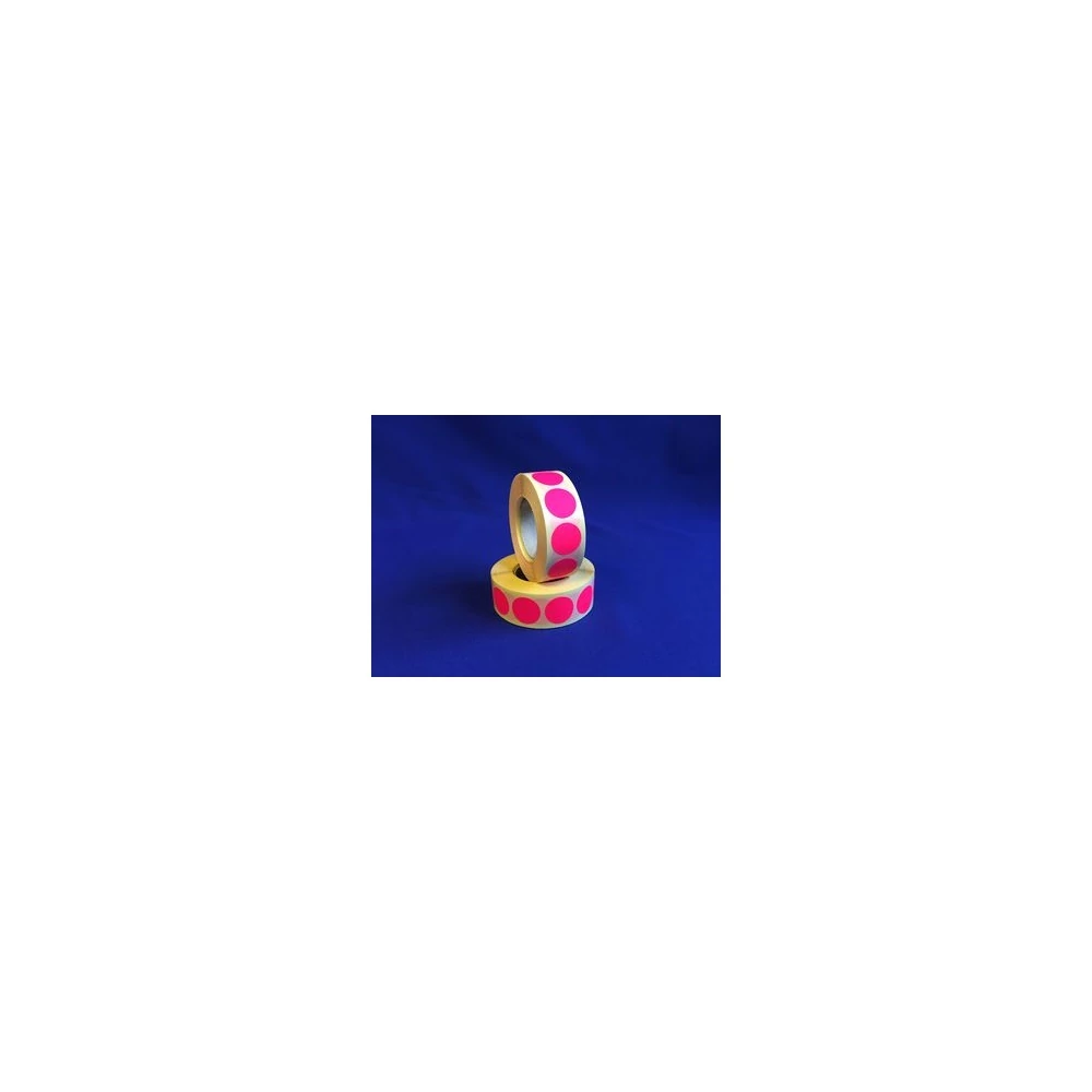 Etikett címke, 20mm, körcímke tekercses, 1000 címke/tekercs fluo pink