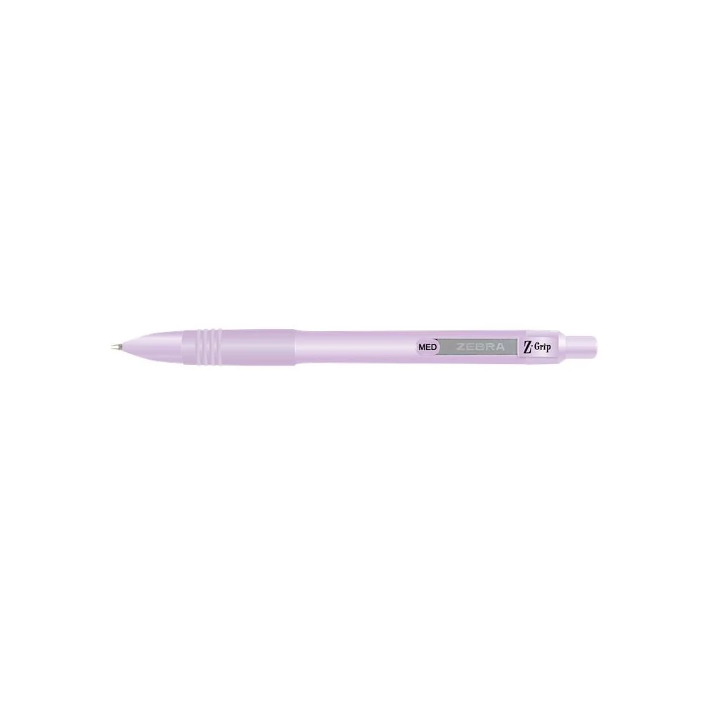 Golyóstoll 1 mm, lila tolltest, Zebra Z-Grip Pastel, írásszín kék