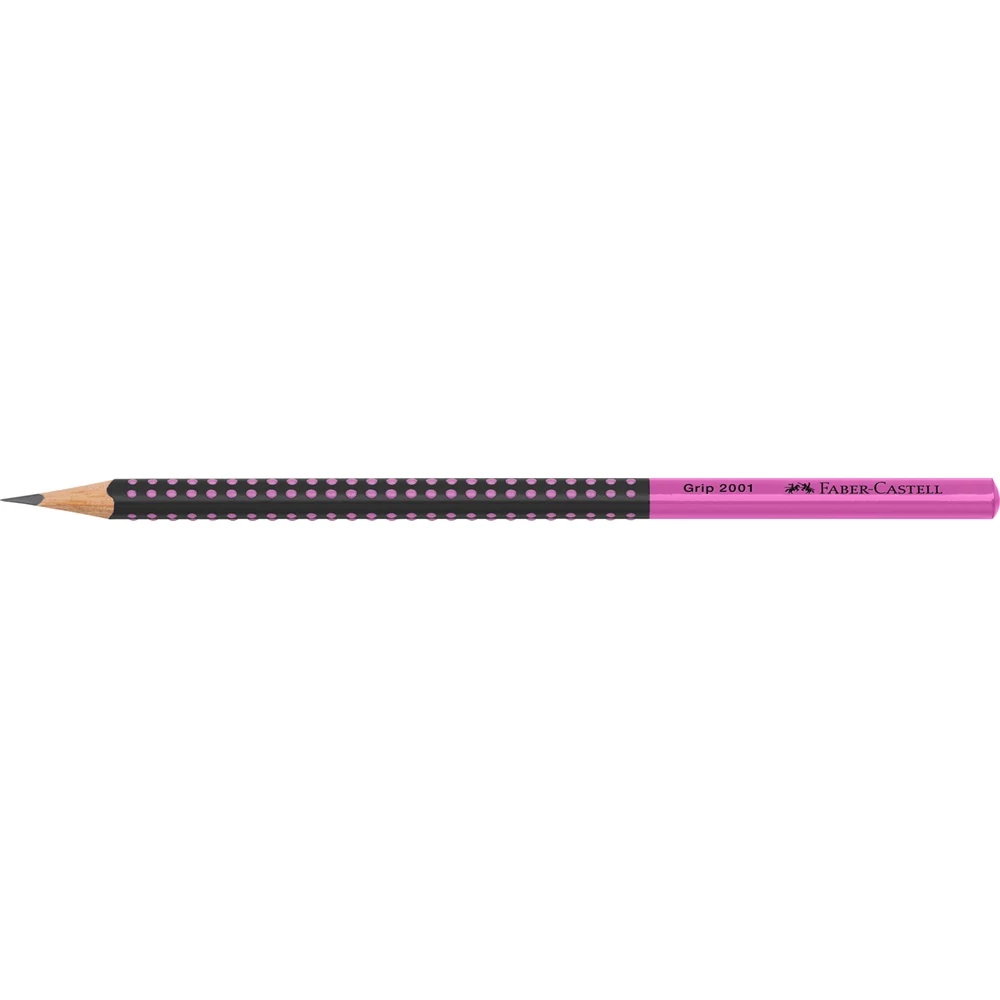 Grafitceruza HB,kéttónusú háromszögletű GRIP 2001 Faber-Castell fekete/rózsaszín test