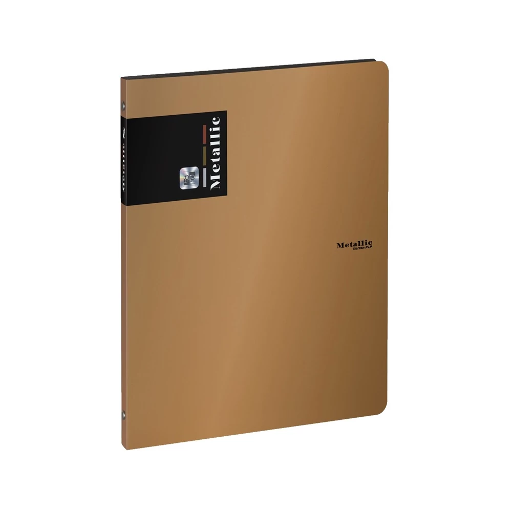 Gyűrűskönyv A4, 2 gyűrűs 2cm gerinc PP, Karton P+P metál bronz