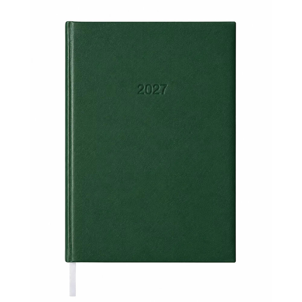 Határidőnapló agenda Standard B/5, napi fehér lapokkal zöld Bluering® 2027.