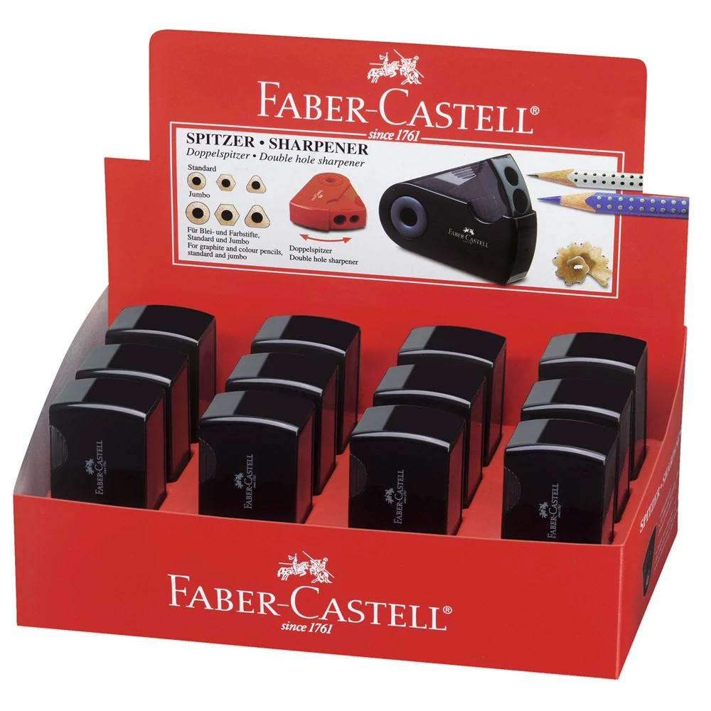 Hegyező dupla tartályos SLEEVE Jumbo Faber-Castell fekete színben 