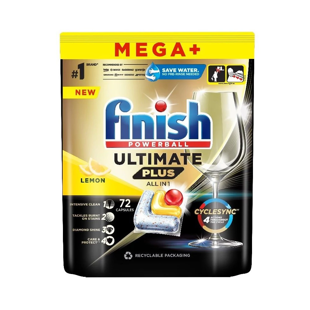 Mosogatógép tabletta 72 db/doboz Finish Ultimate Plus All in 1 Lemon