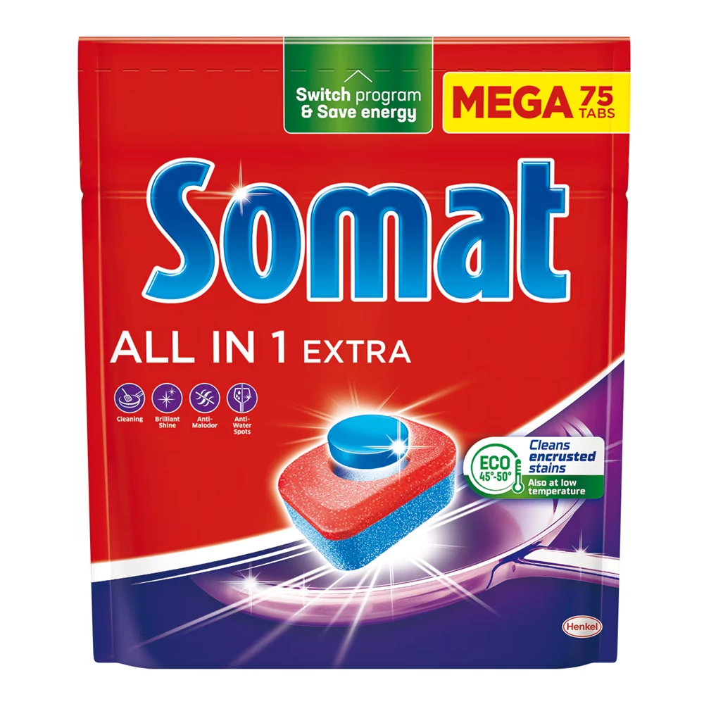 Mosogatógép tabletta 75 db/doboz All in One Somat Regular