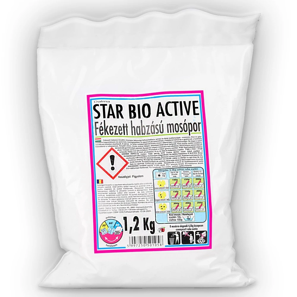 Mosópor 1,2 kg fehér és színes ruhákhoz Dalma Star Bio Active