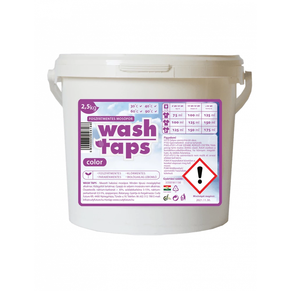 Mosópor 2,5 kg színes ruhákhoz Wash Taps