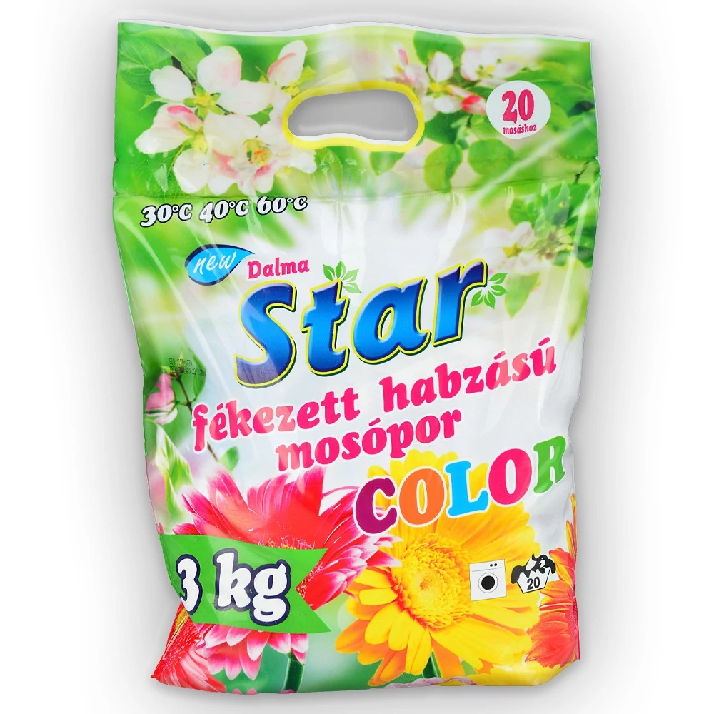 Mosópor 3 kg (20 mosás) fehér és színes ruhákhoz Dalma Star